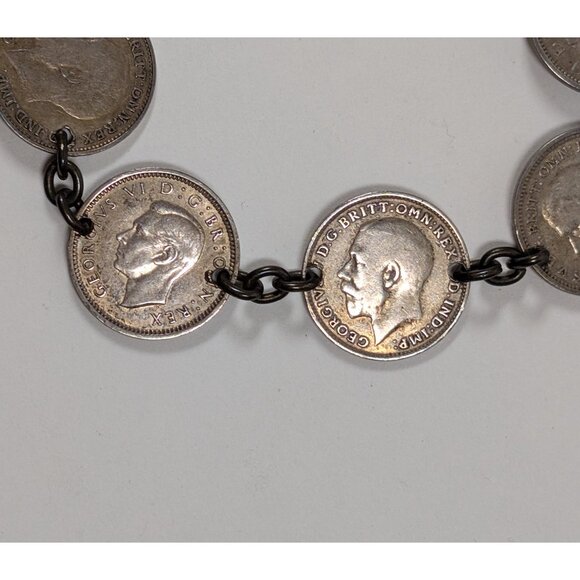 Vintage Coin Bracelet British Thruppence dates from 1917-1940 - Picture 5 of 6